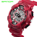 SANDA 799 2 Fashion Colorful Men Women Sport Outdoor Digital Analog Alarm 30M Waterproof Military Watches